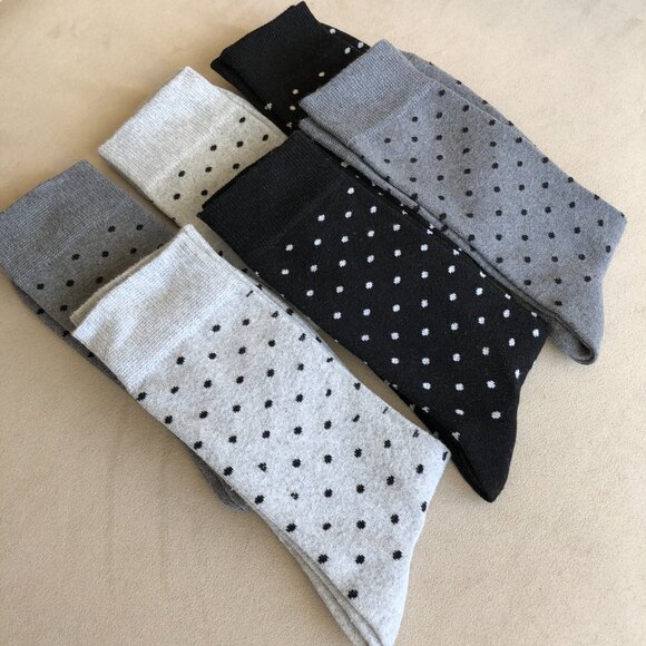 6 Pairs Men's Socks. Cotton Blend Crew Dress Polka Dots Socks, - Picture 10 of 10